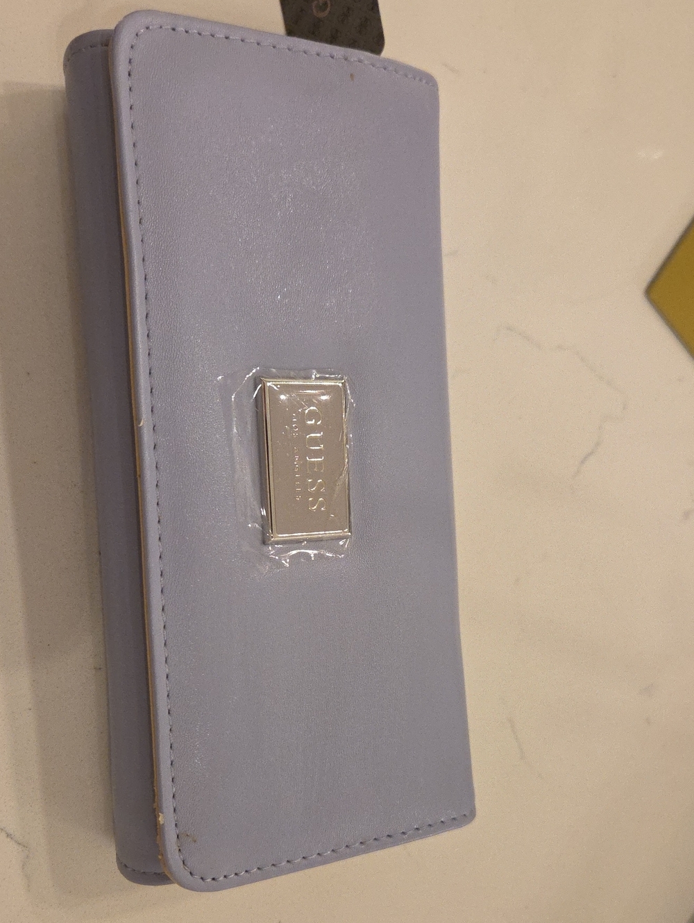 GUESS Lavender Slim Continental Wallet with Silver Plaque